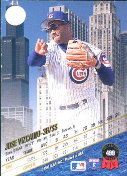 1993 Leaf #499 Jose Vizcaino Back