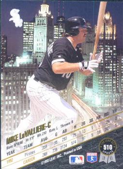 1993 Leaf #510 Mike LaValliere Back