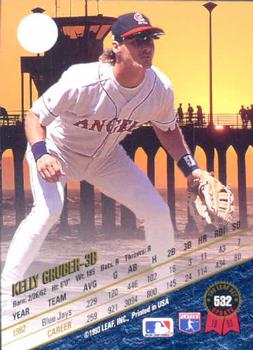 1993 Leaf #532 Kelly Gruber Back