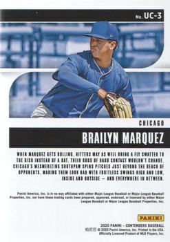 2020 Panini Contenders - Up and Coming #UC-3 Brailyn Marquez Back