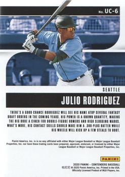 2020 Panini Contenders - Up and Coming #UC-6 Julio Rodriguez Back