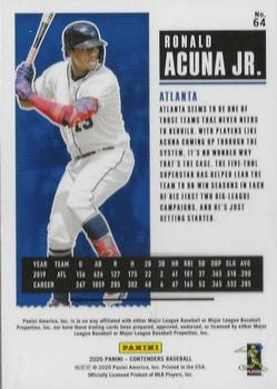 2020 Panini Contenders - Draft Ticket Red #64 Ronald Acuna Jr. Back