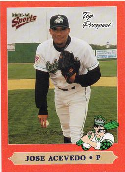 1999 Multi-Ad Midwest League Top Prospects #8 Jose Acevedo Front