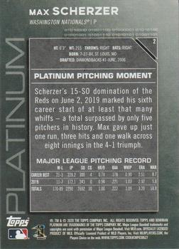 2020 Bowman Platinum #2 Max Scherzer Back