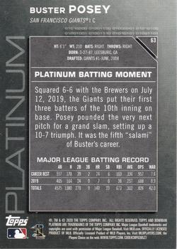 2020 Bowman Platinum #63 Buster Posey Back