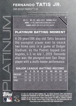 2020 Bowman Platinum #81 Fernando Tatis Jr. Back