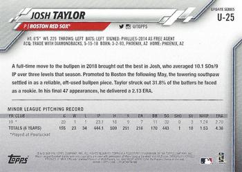 2020 Topps Update - Royal Blue #U-25 Josh Taylor Back