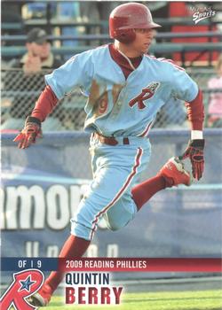 2009 MultiAd Reading Phillies #3 Quintin Berry Front