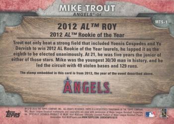 2016 Topps - Factory Set Bonus: Mike Trout Stamp Relic #MTS-1 Mike Trout Back