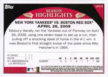 2009 Topps Updates & Highlights - Gold #UH15 Jacoby Ellsbury Back