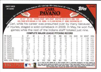2009 Topps Updates & Highlights - Gold #UH40 Carl Pavano Back
