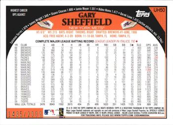 2009 Topps Updates & Highlights - Gold #UH50 Gary Sheffield Back
