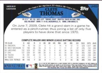 2009 Topps Updates & Highlights - Gold #UH53 Clete Thomas Back