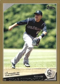 2009 Topps Updates & Highlights - Gold #UH58 Omar Quintanilla Front