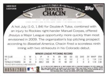 2009 Topps Updates & Highlights - Gold #UH66 Jhoulys Chacin Back