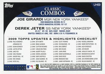 2009 Topps Updates & Highlights - Gold #UH69 Joe Girardi / Derek Jeter Back