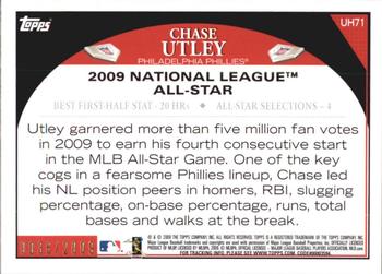 2009 Topps Updates & Highlights - Gold #UH71 Chase Utley Back