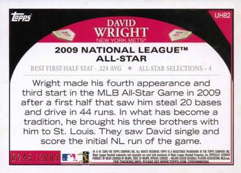 2009 Topps Updates & Highlights - Gold #UH82 David Wright Back