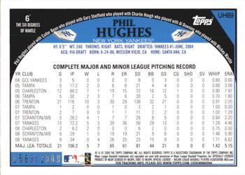 2009 Topps Updates & Highlights - Gold #UH89 Phil Hughes Back