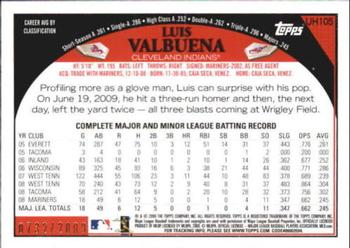 2009 Topps Updates & Highlights - Gold #UH105 Luis Valbuena Back