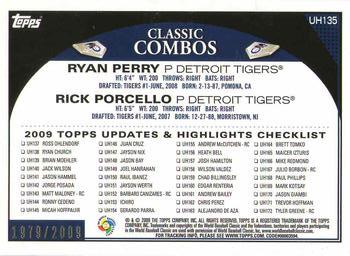 2009 Topps Updates & Highlights - Gold #UH135 Ryan Perry / Rick Porcello Back