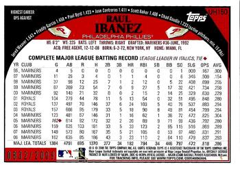2009 Topps Updates & Highlights - Gold #UH150 Raul Ibanez Back