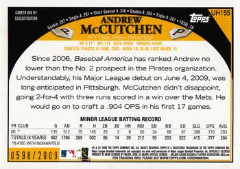 2009 Topps Updates & Highlights - Gold #UH155 Andrew McCutchen Back