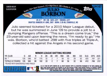 2009 Topps Updates & Highlights - Gold #UH167 Julio Borbon Back