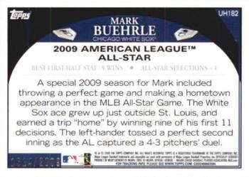 2009 Topps Updates & Highlights - Gold #UH182 Mark Buehrle Back