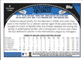 2009 Topps Updates & Highlights - Gold #UH183 Guillermo Quiroz Back