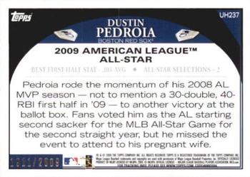 2009 Topps Updates & Highlights - Gold #UH237 Dustin Pedroia Back
