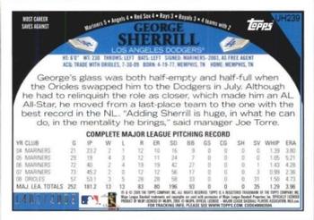 2009 Topps Updates & Highlights - Gold #UH239 George Sherrill Back