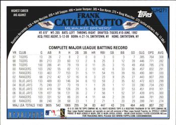 2009 Topps Updates & Highlights - Gold #UH271 Frank Catalanotto Back