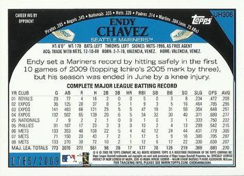 2009 Topps Updates & Highlights - Gold #UH306 Endy Chavez Back