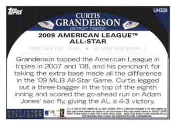 2009 Topps Updates & Highlights - Gold #UH329 Curtis Granderson Back