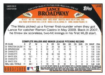 2009 Topps Updates & Highlights - Gold #UH8 Lance Broadway Back