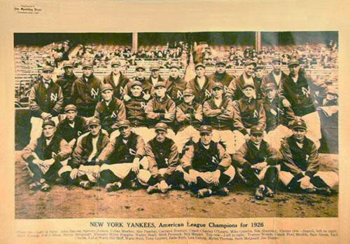 1926 Sporting News (M101-7) #NNO New York Yankees Front
