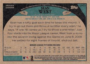 2009 Topps Updates & Highlights - Retro Gray Back #UH73 Sean West Back