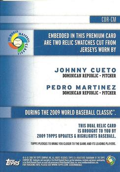 2009 Topps Updates & Highlights - WBC Stitches Dual #CDR-CM Johnny Cueto / Pedro Martinez Back