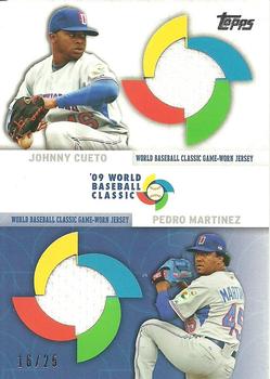 2009 Topps Updates & Highlights - WBC Stitches Dual #CDR-CM Johnny Cueto / Pedro Martinez Front