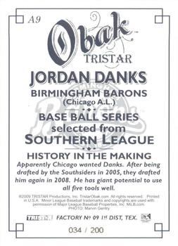 2009 TriStar Obak - Autographs #A9 Jordan Danks Back