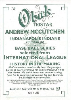 2009 TriStar Obak - Green #19 Andrew McCutchen Back