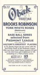 2009 TriStar Obak - Mini T212 #22 Brooks Robinson Back
