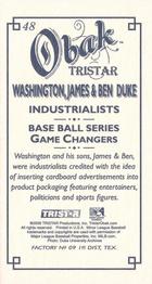 2009 TriStar Obak - Mini T212 #48 Washington Duke / James Duke / Ben Duke Back