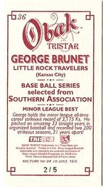 2009 TriStar Obak - Mini T212 Red #36 George Brunet Back