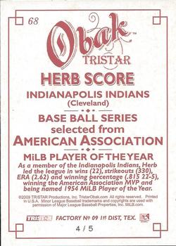 2009 TriStar Obak - Red #68 Herb Score Back
