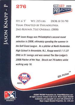 2009 TriStar PROjections - Autographs #276 Jason Knapp Back