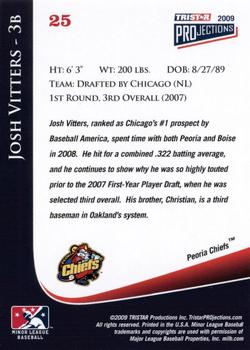 2009 TriStar PROjections - Autographs #25 Josh Vitters Back