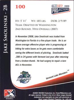 2009 TriStar PROjections - Autographs #100 Jake Smolinski Back