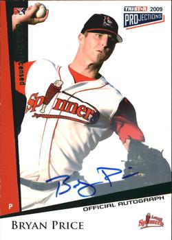 2009 TriStar PROjections - Autographs Green #109 Bryan Price Front